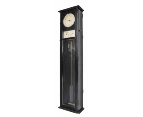 Rare Synchronome electric master clock, the 6.5" principal silvered dial with sweep centre seconds and inscribed seconds over