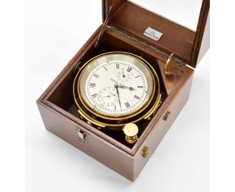 Two day marine chronometer, the 4" silvered dial signed Thomas Mercer, No. 20418, with subsidiary state of wind and seconds d