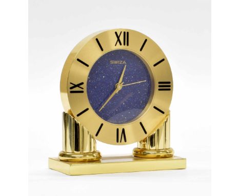 Swiza quartz alarm clock, 4" high