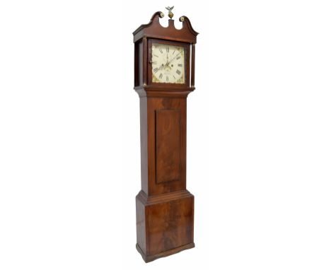 Mahogany eight day longcase clock, the 12" painted square dial signed Carter, Salisbury with subsidiary seconds dial and cale