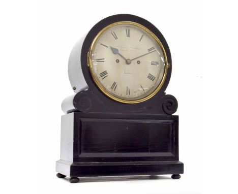 Good English double fusee drumhead bracket clock striking on a bell, the 8" silvered dial signed Parkinson &amp; Frodsham, Ch