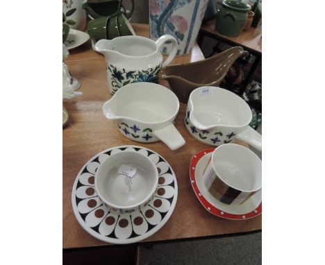 A selection of retro tableware including Midwinter, Black Velvet etc