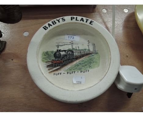 A Carltonware baby's plate 'Puff Puff Puff' railway interest