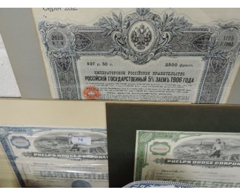 S selection of deeds and share certificates. 