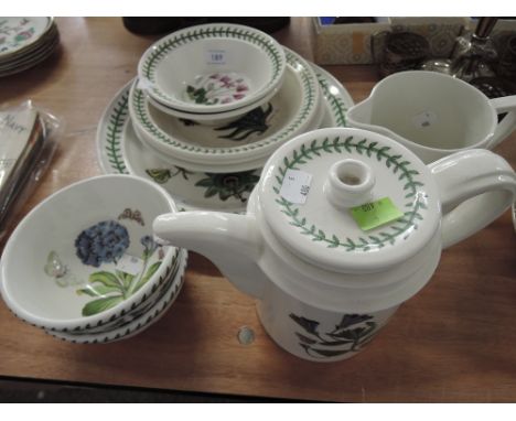 A selection of Portmeirion Botanic Garden tableware including teapot