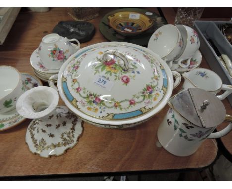 A selection of ceramics including Spode cups and saucers etc