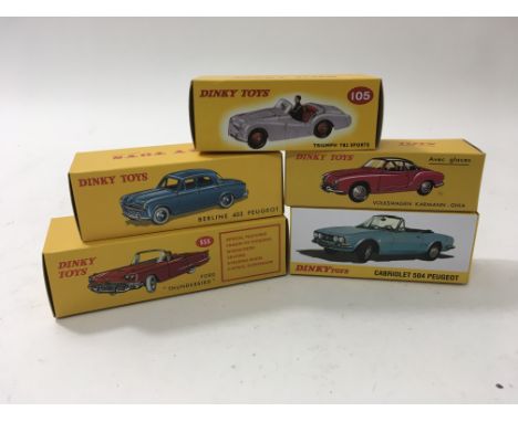 A collection of 5 Dinky Toys reproduction models by Atlas Editions