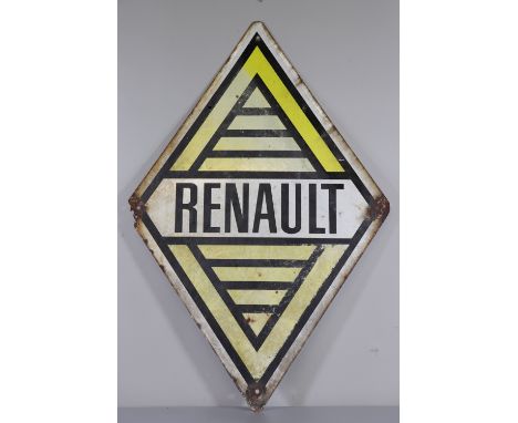 France Renault enamelled plaque - Sizes: H1150MM L770MM - Weight (K): 4,7kg - Condition: After checking â€“ wear/worn/patina 