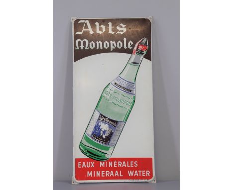 Belgium Enamel sign Abts monopole 1962 - Sizes: H645mm L315mm - Weight (K): 0,9kg - Condition: at first glance - good conditi