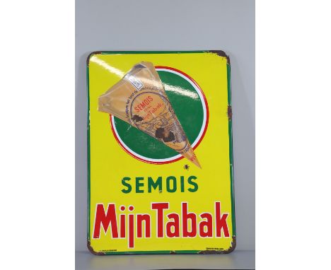 Belgium plaque metal "Mijn tabak" Semois 1953 - Sizes: H630MM L450M - Weight (K): 2,6kg - Condition: After checking â€“ wear/