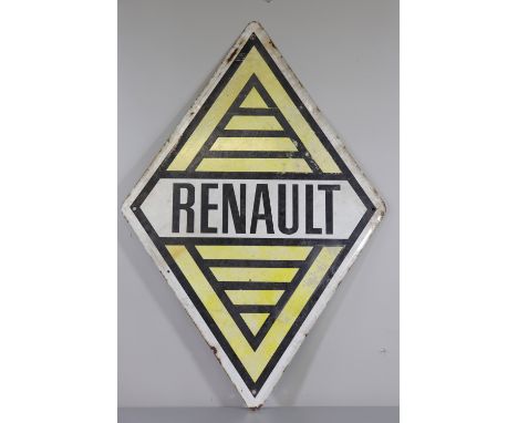 France Renault enamelled plaque - Sizes: H1150MM L770MM - Weight (K): 4,7kg - Condition: After checking â€“ wear/worn/patina 