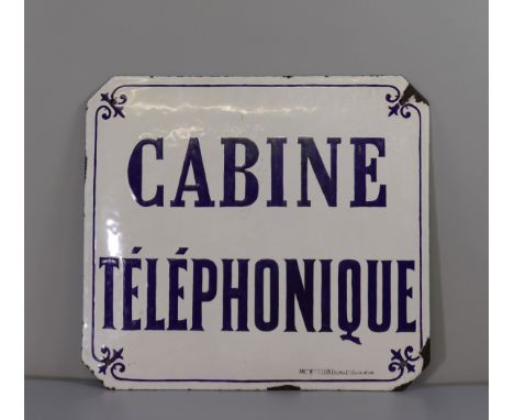 Telephone booth - signed GODIN - Sizes: H: 360 mm L: 400 mm - Weight (K): 2,2kg - Condition: After checking â€“ wear/worn/pat