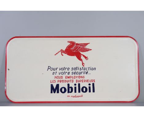 Painted plaque "Mobiloil" - Sizes: H500MM L1000MM - Weight (K): 3,9kg - Condition: at first glance - good condition - no rest