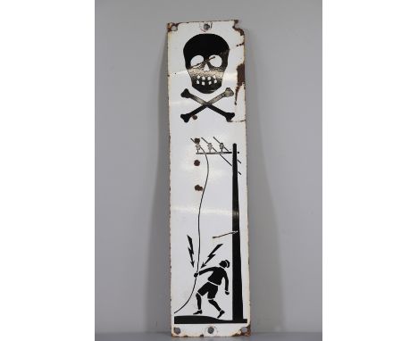 Belgium plaque Metal Danger of death - Sizes: H800MM L+200MM - Weight (K): 1,65kg - Condition: After checking â€“ wear/worn/p