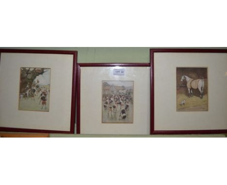 Three Cecil Aldin hunting prints&nbsp;