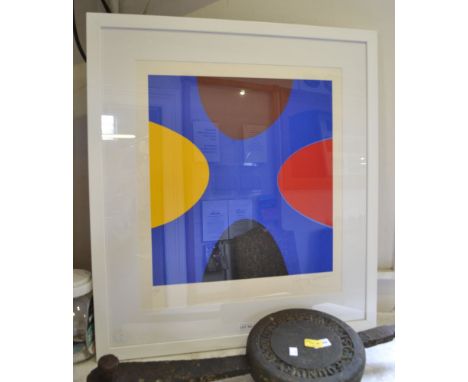 Sir Terry Frost RA (1915-2003) "Brown, Yellow, Red and Black on a Blue square" silkscreen print, artists proof, signed in pen
