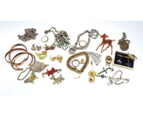 Vintage Australian costume jewellery and other costume jewellery, Includes a 9ct gold lined bracelet marked Rodd, a frill nec