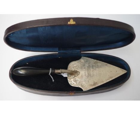 Rare South Australian commemorative silver trowel silver commemorative trowel, marked for JWB, with crown and lion mark, and 