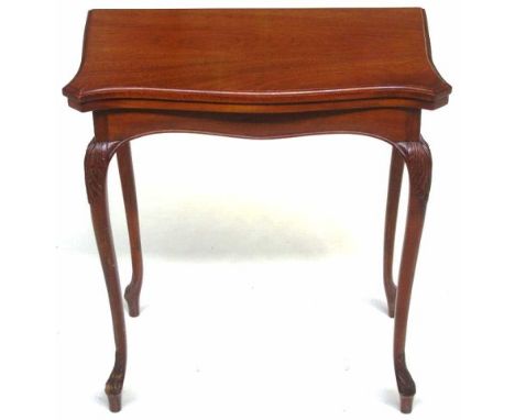 Vintage foldover card table 67cm by 39cm and 73cm tall.