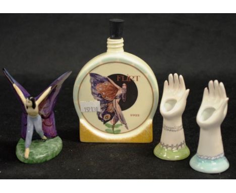 Two various Carlton Ware figures including 'Butterfly Girl,' marked to base and # 219, (height 8cm approx); and Limited Editi