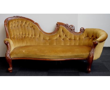 Victorian rococo style spoon back sofa 183cm wide, 86cm high approx