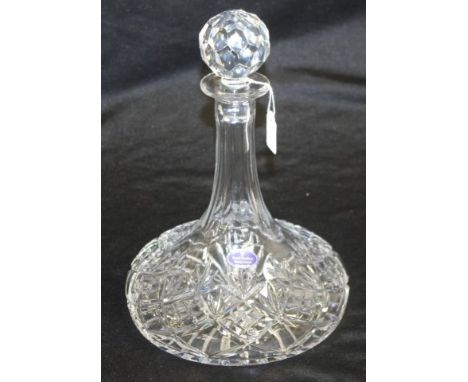 Royal Doulton cut crystal ships decanter original paper label attached, (height 28cm approx).