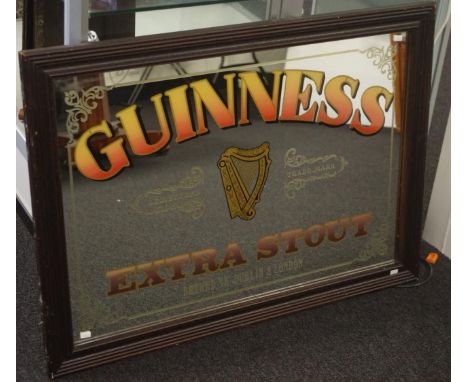 Vintage Guinness pub mirror height 66cm X width 91cm approx