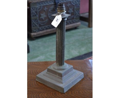 A brass Corinthian column lamp base