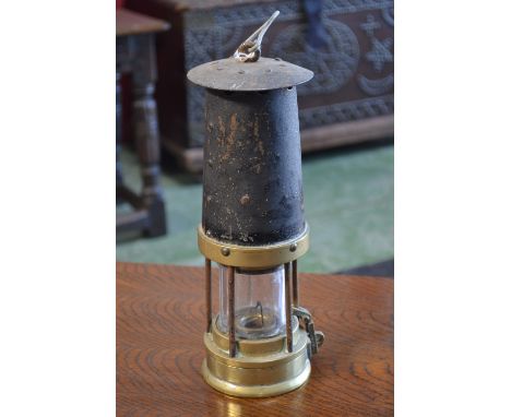 A Davis of Derby miners lamp, also marked Davis Kirkby