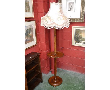 A light oak standard lamp/smokers stand 