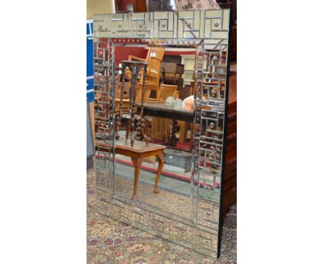 A large Art Deco style mirror. 149cm x 111cm 
