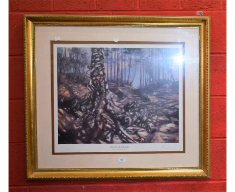 The Lord of the Rings interest - a limited edition print by Paul Raymond Gregory, The Fall of Boromir, 302/500, 66cm x 58cm, 