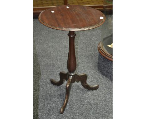 A George III mahogany tripod table,later top. 