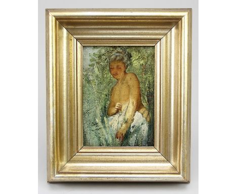 Renoir, Pierre - Auguste (Limoges 1841 - 1919 Cagnes-sur-Mer) UmkreisGemälde/Studie "Bagneuse", Öl auf Leinwand auf Holz, bad