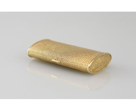 Goldene Dunhill - ZigarettendoseGelbgold 21kt., abgeflachte Rolleauform mit geraden Seiten und scharniertem Springdeckel, Zar