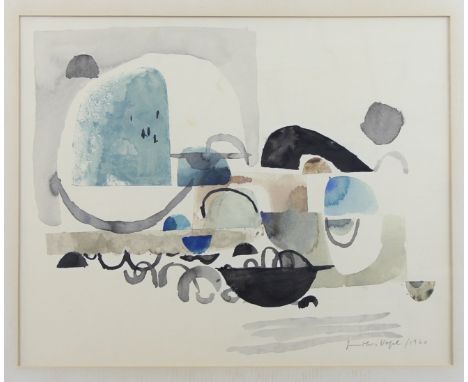 Vogel, Gunther (Karlsruhe 1929 - 1988 Titisee - Neustadt)Aquarell, abstrahierte Landschaft, unten rechts in Blei signiert und