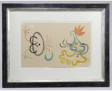 Miro, Joan (Barcelona 1893 - 1988 Palma de Mallorca)Farblithographie "M.1001" (Blatt 2) aus der Serie "Le enfance d´Ubu" auf 