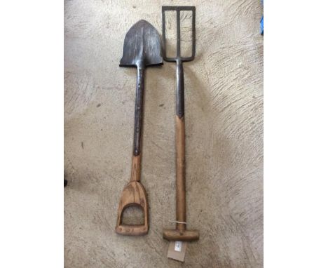 Two vintage drainage spades