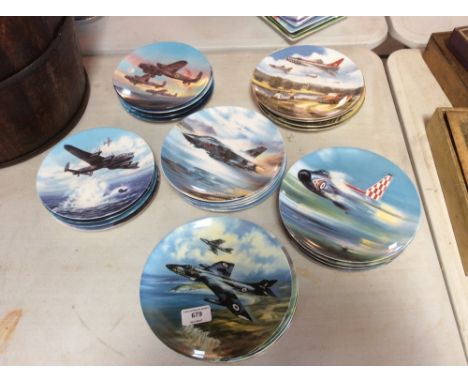 A collection of Wedgwood and Royal Worcester Bradford Exchange limited edition collector's plates depicting aircraft