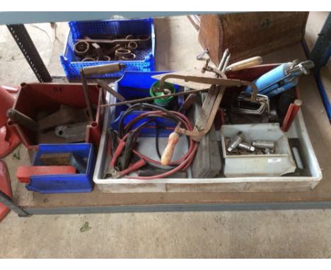 A quantity of various old tools; winding handles etc.