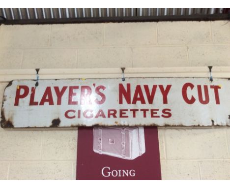 A players "Navy Cut" enamel advertising sign, 38cm x 170cm