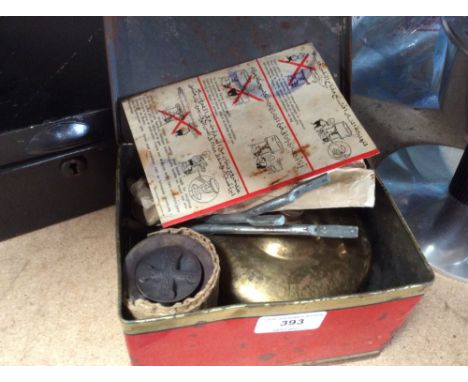 A chrome plated oil lamp; and a brass chamber oil lamp