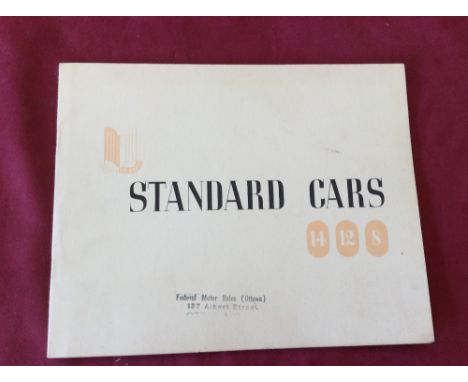 A service manual for Standard cars Flying series 1930-1946, photocopy plus 1946 brochure 