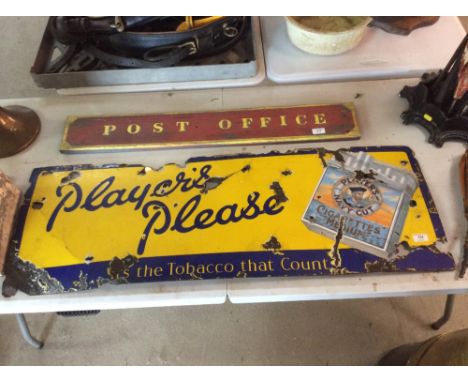 A "Players Please" enamel advertising sign  AF, 41cm x 114cm