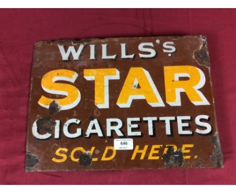 A "Wills" double sided enamel advertising sign, 28cm x 39cm