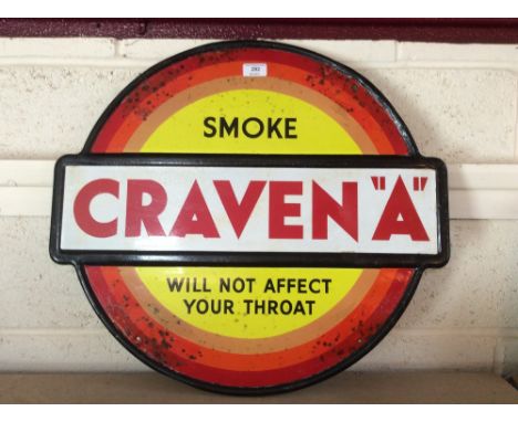 A circular enamel sign for "Craven A" 57cm dia. (57cm x 61cm in extremes)