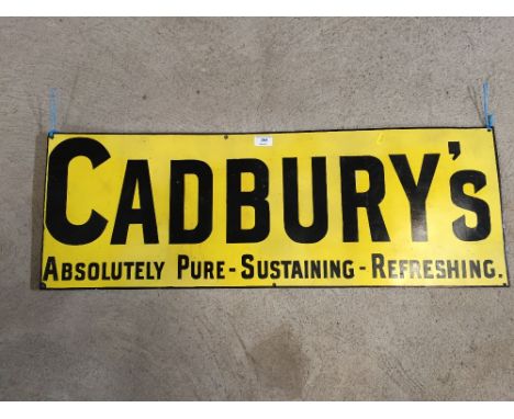 A "Cadbury's" enamel advertising sign, 33cm x 92cm