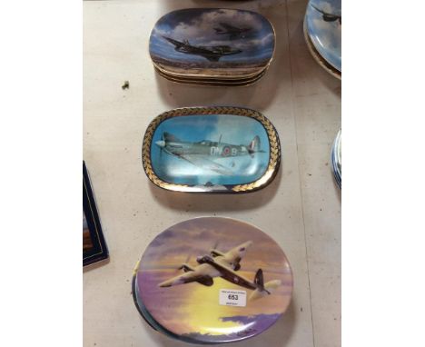 A collection of Worcester and Davenport limited edition Bradford Exchange collector's plates depicting aircraft