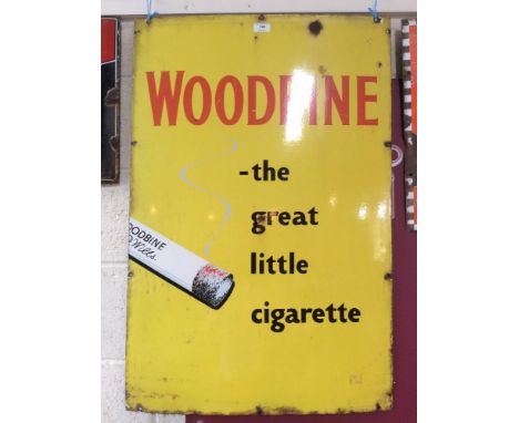 A "Woodbine" enamel advertising sign, 92cm x 62cm