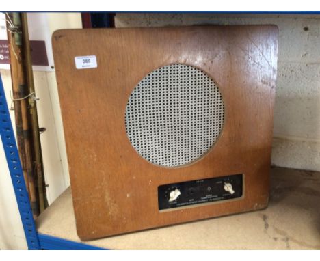 A vintage radio speaker